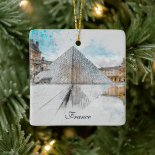 Ornamento De Cerâmica Desenho em aquarela do Louvre Paris, França