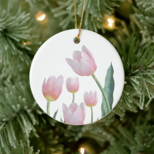 Ornamento De Cerâmica Desenho Floral de Tulipa Pastel