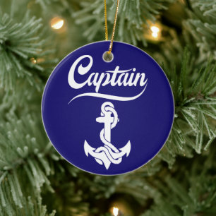 Ornamento De Cerâmica Desenho Náutico Âncora Veloz Capitão