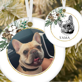 Ornamento De Cerâmica Desenho Personalizado Da Mão Do Cachorro Francês