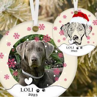Ornamento De Cerâmica Desenho Personalizado de Mão do Cão do Weimaraner
