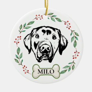 Ornamento De Cerâmica Desenho Personalizado de Mão do Cão Labrador