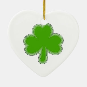 Ornamento De Cerâmica Desenho Shamrock de São Patrick