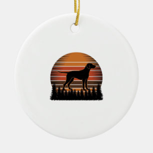 Ornamento De Cerâmica Desenho Vetorial de Floresta de Caça Vintage Sunse