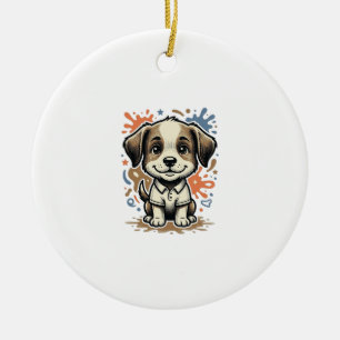 Ornamento De Cerâmica Desenho Vetorial de Gravação de Splash de Cachorri
