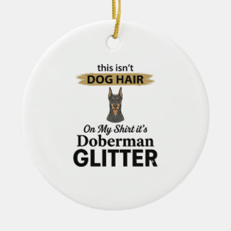Ornamento De Cerâmica Desenho Vintage Amante de Cão Doberman Brilhante_1