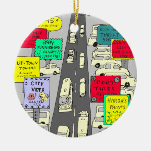 Ornamento De Cerâmica desenhos animados 606 sem glúten