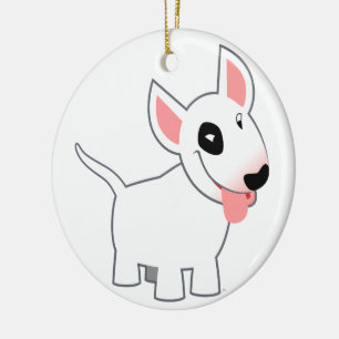 Ornamento De Cerâmica Desenhos animados bonitos bull terrier