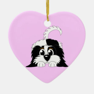 Ornamento De Cerâmica Desenhos animados bonitos Cavachon