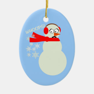 Ornamento De Cerâmica Desenhos animados do boneco de neve Farting