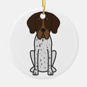 Ornamento De Cerâmica Desenhos animados do cão de Braque Francais