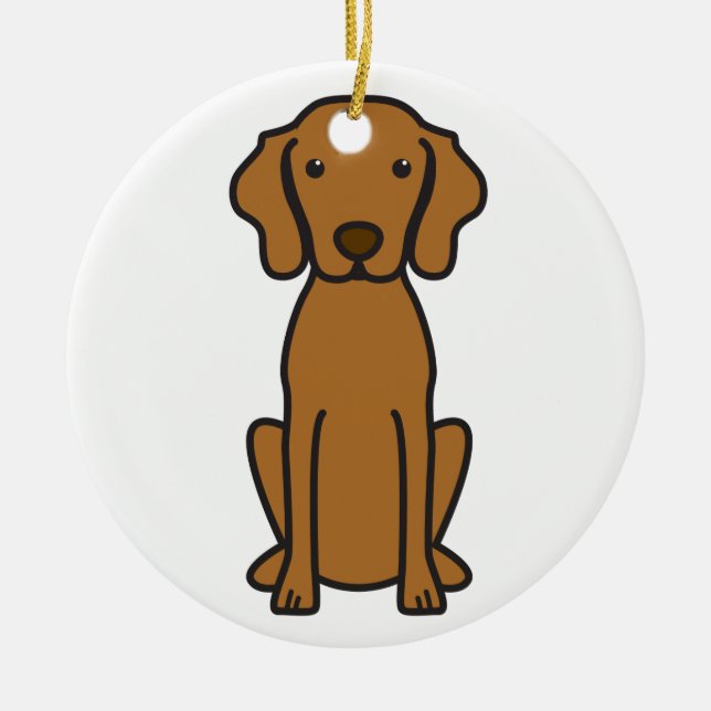 Ornamento De Cerâmica Desenhos animados do cão de Vizsla (Frente)