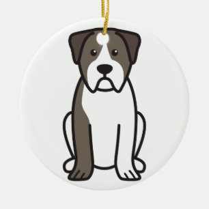 Ornamento De Cerâmica Desenhos animados do cão do buldogue do sangue