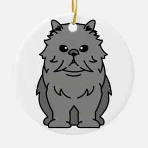 Ornamento De Cerâmica Desenhos animados do gato persa