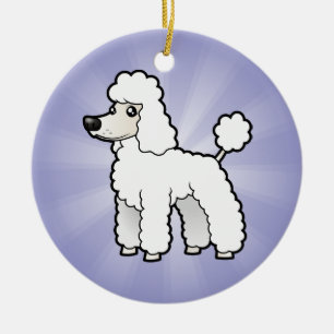Ornamento De Cerâmica Desenhos animados padrão/caniche da