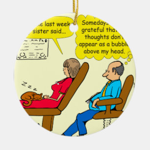 Ornamento De Cerâmica Desenhos animados privados do terapeuta da bolha