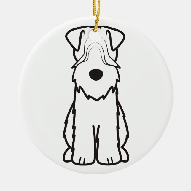 Ornamento De Cerâmica Desenhos animados Wheaten brandamente revestidos (Frente)