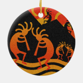 Ornamento De Cerâmica Desert Sunset Kokopelli Sudoeste