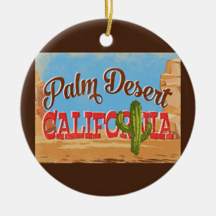Ornamento De Cerâmica Deserto do Palm Califórnia Deserto do Cartoon Viag