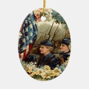 Ornamento De Cerâmica Desfile da Coroa da Bandeira dos EUA, Março da Gue
