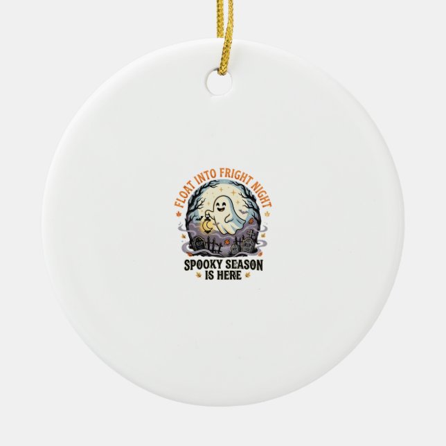 Ornamento De Cerâmica Desfile da Lua Fantasma de Halloween (Frente)
