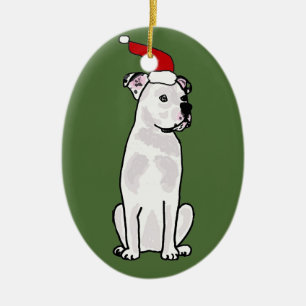 Ornamento De Cerâmica Design americano branco engraçado do Natal do