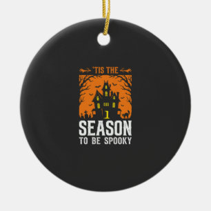 Ornamento De Cerâmica Design Assustador da Temporada de Halloween_1