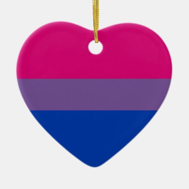 Ornamento De Cerâmica Design BISEXUAL PRIDE STRIPES (Frente)