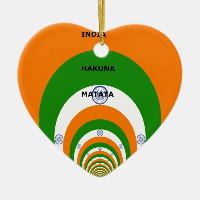 Ornamento De Cerâmica Design com "Hakuna Mat" (Frente)