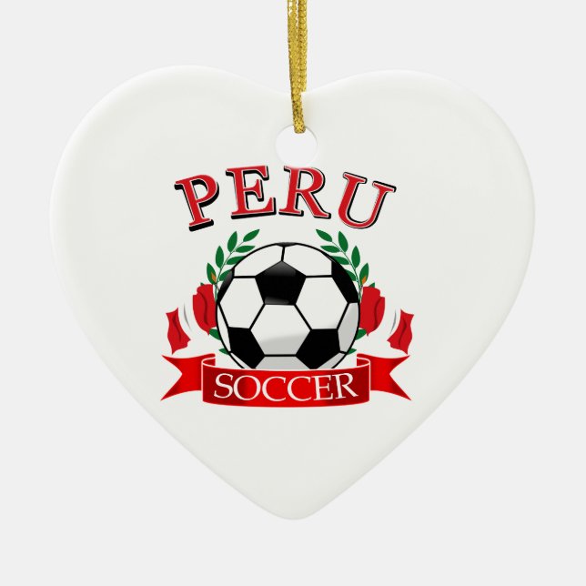 Ornamento De Cerâmica Design da bola de futebol de Peru (Frente)