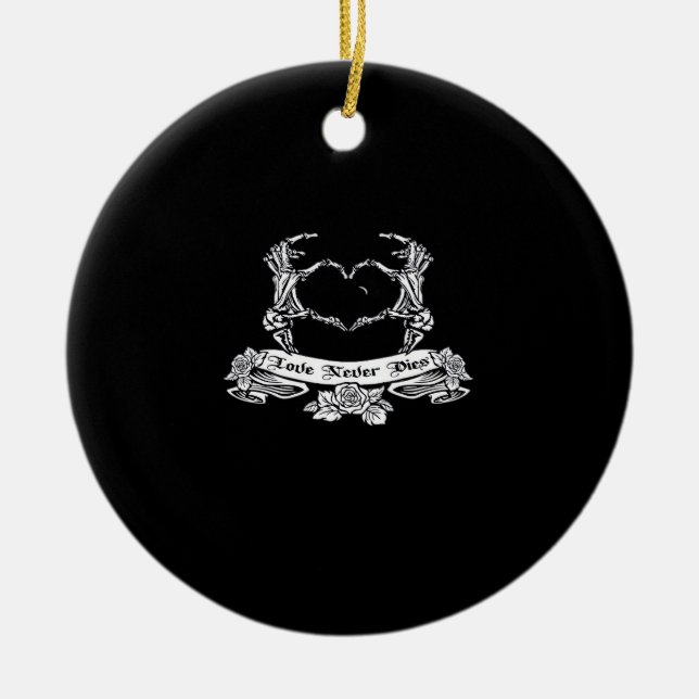 Ornamento De Cerâmica Design da Mão do Esqueleto (Frente)