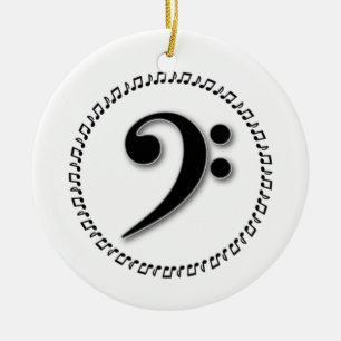 Ornamento De Cerâmica Design da nota da música do Clef baixo