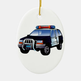 Ornamento De Cerâmica Design da Polícia Carro Digital Destino de Arte Di