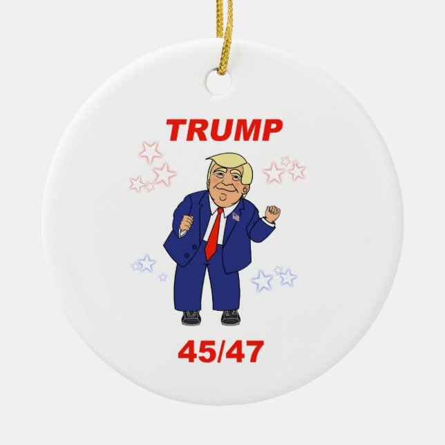 Ornamento De Cerâmica Design Dancing Trump - 45/47 (Frente)
