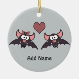Ornamento De Cerâmica Design de Amor Bat Cute