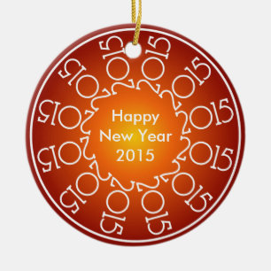 Ornamento De Cerâmica Design de Ano Novo Personalizado 2015