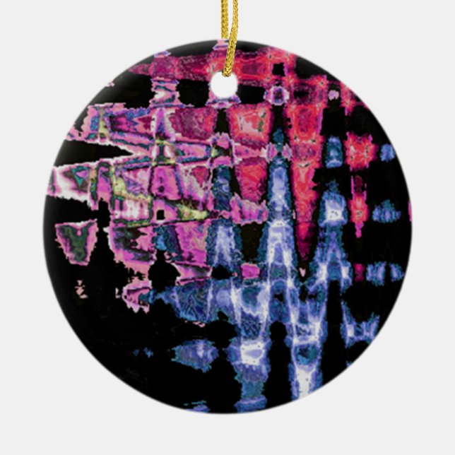 Ornamento De Cerâmica Design de aquarelas (Frente)