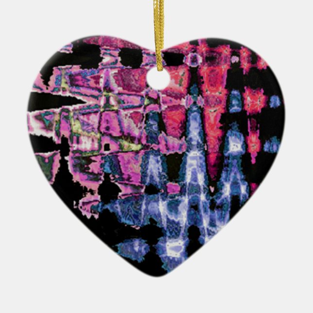 Ornamento De Cerâmica Design de aquarelas (Frente)