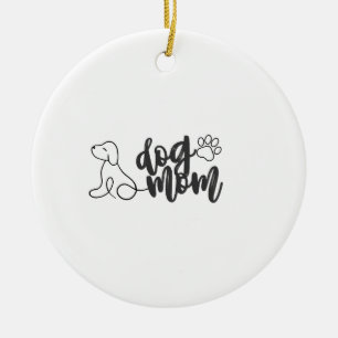 Ornamento De Cerâmica Design de Arte de Linha de Mãe de Cachorro Amante
