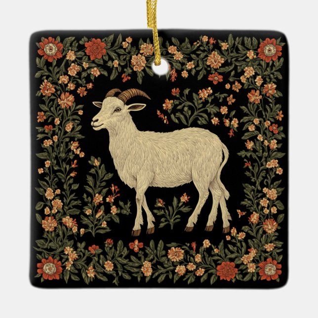 Ornamento De Cerâmica Design de Arte Folar e Caprino Encantado (Frente)