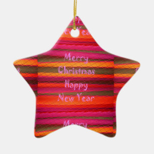 Ornamento De Cerâmica Design de Canvas Feliz de Natal