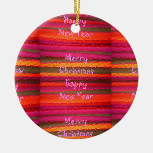 Ornamento De Cerâmica Design de Canvas Feliz de Natal (Frente)