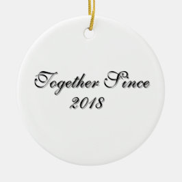 Ornamento De Cerâmica Design de Casal Personalizado Desde o Ano