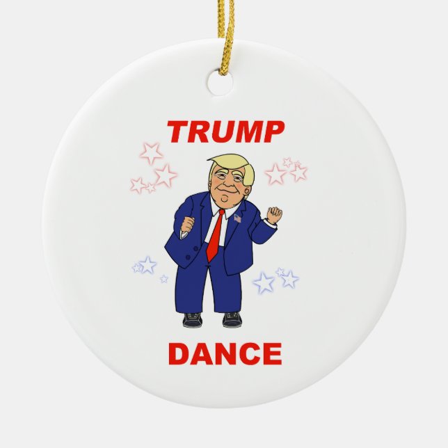 Ornamento De Cerâmica Design de Dança de Trump (Frente)