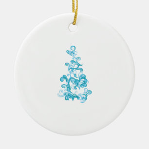 Ornamento De Cerâmica Design de decoração de turquesa média, azul escura
