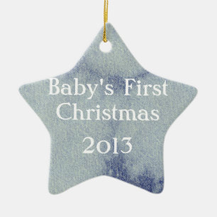 Ornamento De Cerâmica Design de Denim Lavado #1 em Emporio Moffa