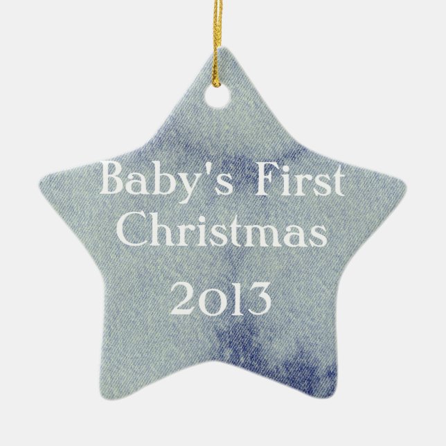 Ornamento De Cerâmica Design de Denim Lavado #1 em Emporio Moffa (Frente)