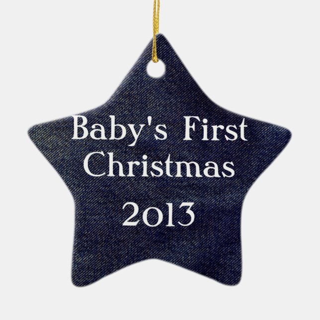 Ornamento De Cerâmica Design de Denim Lavado #7 em Emporio Moffa (Frente)