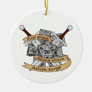 Ornamento De Cerâmica Design de Dice de Combatente