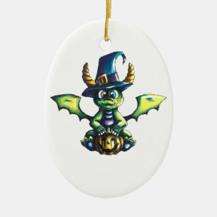 Ornamento De Cerâmica Design de Dragão de Halloween